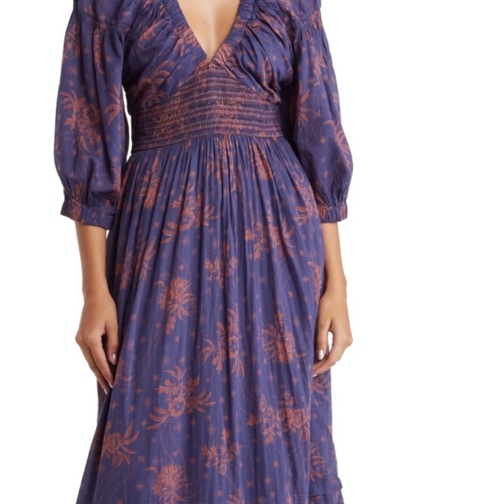 Free People Golden Hour Smocked Maxi Dress